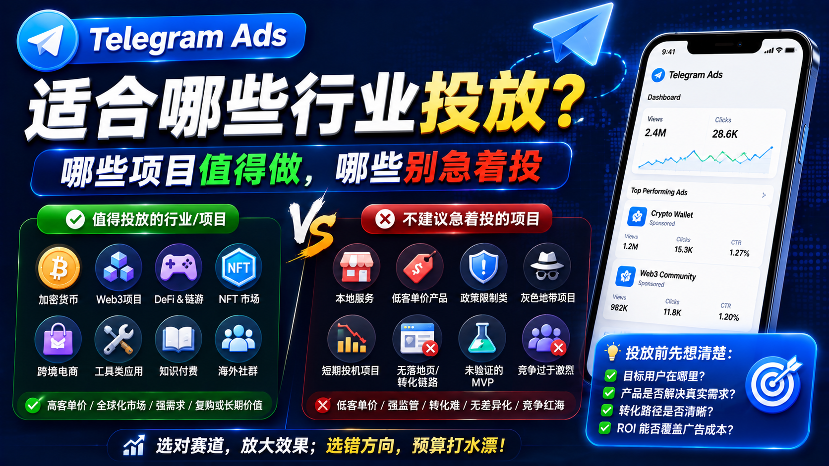 Telegram Ads适合哪些行业投放？哪些项目值得做，哪些别急着投